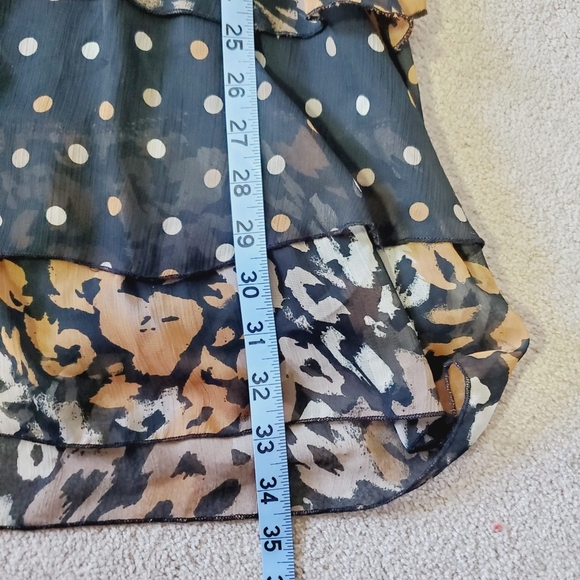 Vintage Casting Y2K Sheer Animal Ruffle Artsy Retro Dress L - Picture 5 of 8